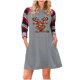 thumbnail image 1 of ICHUANYI Clearance Womens Classic Christmas Print Long Sleeves Crewneck Plaid Mini Fall Dress(Gray, M) ICHUANYI WER2023081500978, 1 of 5