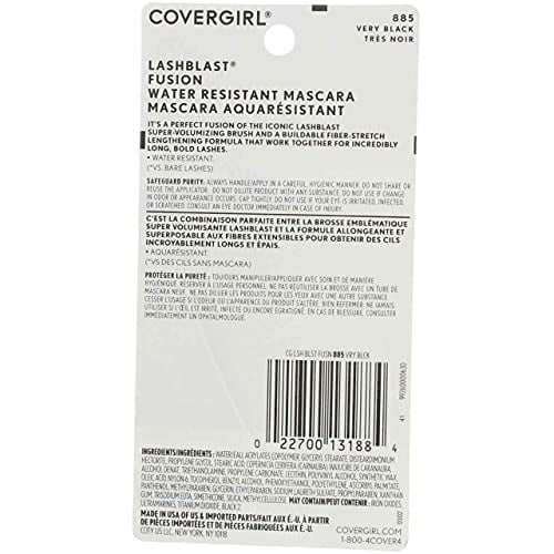 COVERGIRL LashBlast Fusion Water Resistant Mascara, 885 Very Black, 0.44 Oz (Pack of 5)