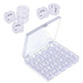 thumbnail image 2 of 25 bobinas de plástico transparente para máquina de coser con estuche de almacenamiento, 2 of 7