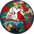 thumbnail image 1 of (K313) Pintura Vidrio Redonda Diamante Parcial Serie Animal Cardenal Resina Forma Especial 30*30cm, 1 of 9