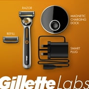 Gillette Labs Men's Heated Razor Starter Kit - 1 Handle, 2 Blade Refills, 1 Charging Dock, Black