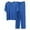 Blue, variant on Mens Pajama Sets Male Wear Button Two Piece Set Short Sleeve Top Long Pants Solid Color Set Grey Nightgowns For Men XL