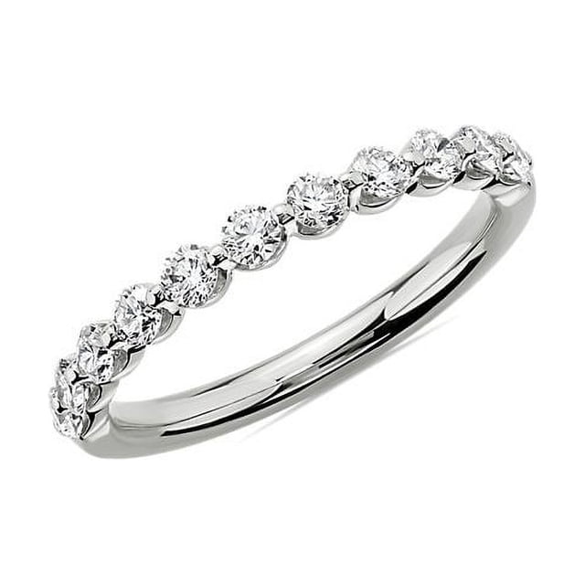 0.25 Carat Excellent Round Cut Real Diamond New Design Eternity Band for Wedding and Engagement Solid 950 Platinum Size 11