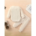 thumbnail image 3 of xiaxaixu Baby Girl Round Neck Button Romper Tops Knitting Casual Trousers, 3 of 8