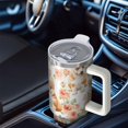 thumbnail image 6 of OBREWU Corgi Dog and Flower Florals Tumbler with Handle and Lid,Corgi Dog and Flower Florals 40oz Double Wall Vacuum Insulated Tumbler,Cups Gift for Women and Men, 6 of 7
