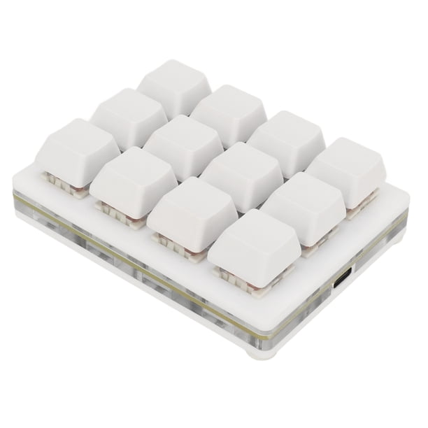Teclado LED Macro, Interruptor Rojo Fácil De Usar Chip No Estático ESD Teclado De 12 Teclas Con Una Mano Ergonómica Intercambiable En Caliente Para Uso Industrial