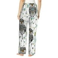 thumbnail image 3 of Pajama Pants Women - Cool Tribe Owls Wide Leg Lounge Pants Women PJ Pants Casual Comfy Sleepwear with Pocket, 3 of 5