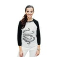 thumbnail image 2 of Thread Tank Octo Tenta Unisex 3/4 Sleeves Baseball Raglan White Black 2X-Large, 2 of 4