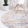 thumbnail image 3 of Unique Loom Budapest Collection Area Rug - Matthias (3' 7" Round Gray/Gold), 3 of 9