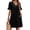 Black, variant on TEMOFON Summer Dresses for Women Ruffle Short Sleeve V Neck Casual T Shirts Dresses with Pockets Sundress