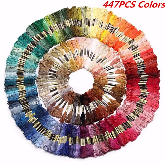 447 Colors Cross Stitch Thread Pattern Kit Chart Embroidery Floss Sewing Kit Skeins