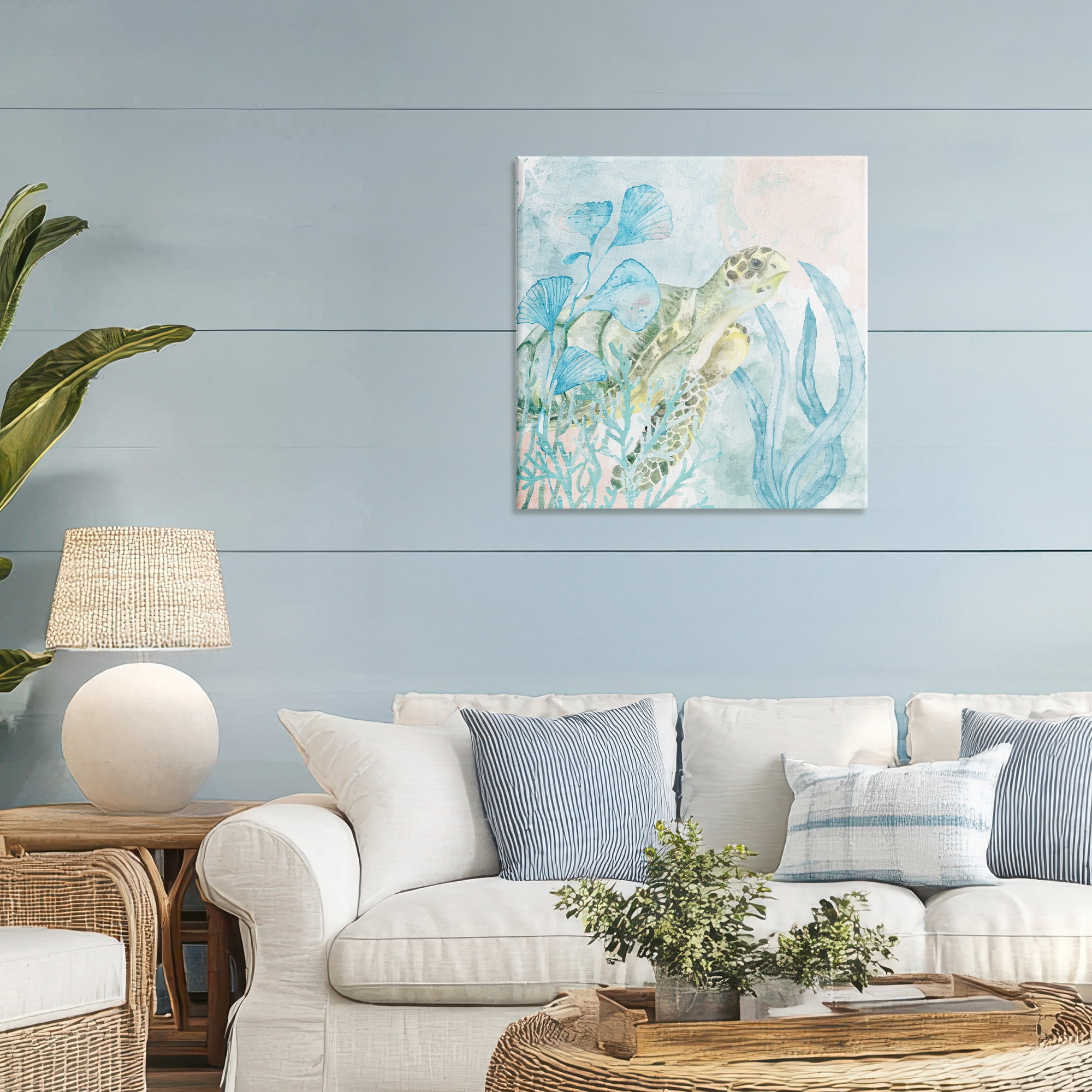 Stupell Industries Sea Swim Turtle Canvas Wall Art, design by Kim Allen