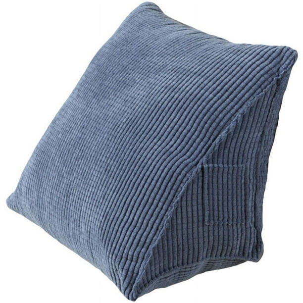 Almohada de cuña para soporte de espalda y cuello, almohadas de lectura para posicionamiento en el sofá cama, funda de almohada extraíble con diseño de cremallera, respaldo triangular con relleno de