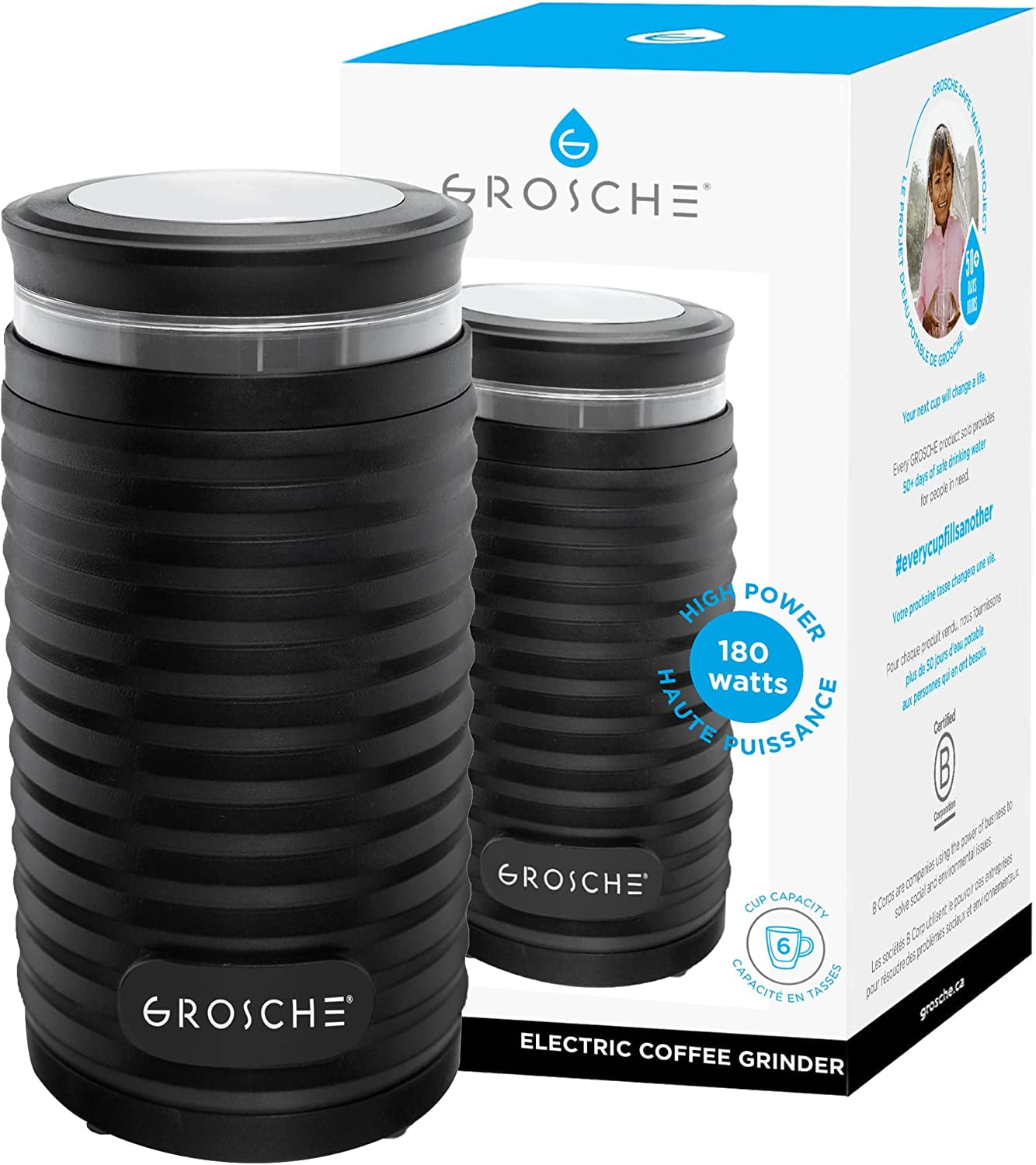 GROSCHE Bremen Electric Blade Coffee Grinder and Spice Grinder