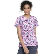 Infinity Scrubs Top For Women Round Print Neck CK609