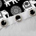 thumbnail image 4 of Feelyou Hippie Black Elephant Black Out Curtains, Tribal Damask Flower Curtains Pack of 2 (42x63 Each), Teens Kids Boys Girls Bedroom Curtains, Blackout Curtains Bedroom Decor, 4 of 6