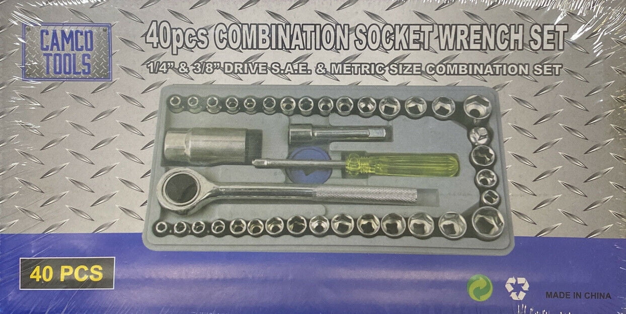 Camco Tools Hard Case 40pcs Combinations Socket Wrench Set