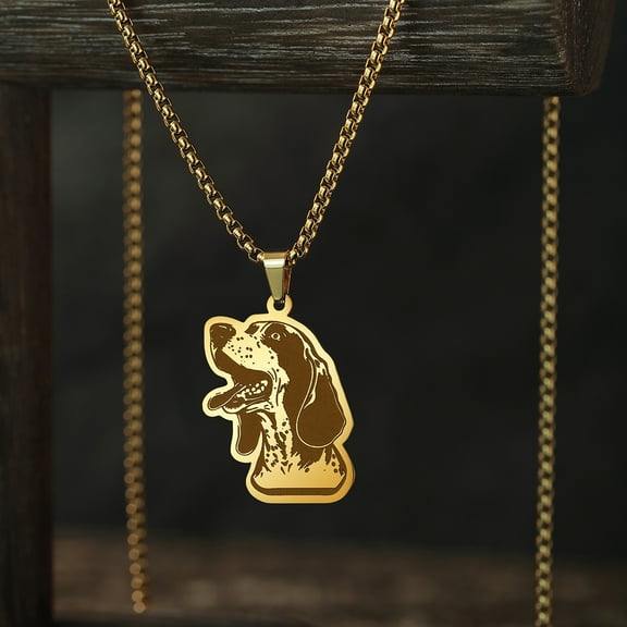 Bluetick Coonhound Pendant Necklace Women Men Jewelry Stainless Steel Dog Necklace Animal Jewelry