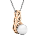 thumbnail image 2 of Dazzlingrock Collection Round 7mm Cultured Freshwater Pearl Pendant with 18 Inch Silver Chain for Women in 18K Rose Gold (Color White, Clarity Clean), 2 of 6