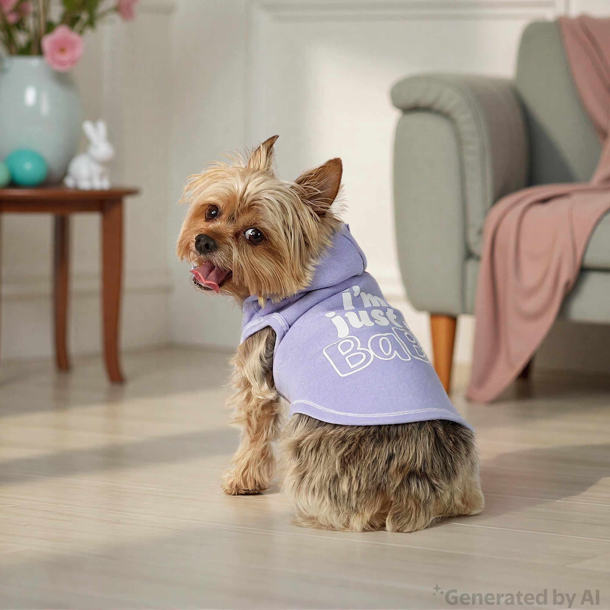 Vibrant Life Easter I'm Just a Baby Hoodie for Dogs and Cats, Blue, XS