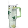 thumbnail image 2 of 40oz Cactus Tumbler - BPA-Free Stainless Steel Vacuum Insulated Travel Mug with Leak-Proof Lid & Straw - Double Wall Insulation for Hot/Cold Drinks - Boho Cactus Design, 2 of 9