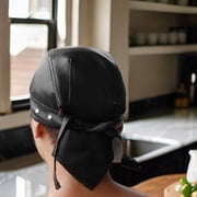 Hukai Hip Hop Dark Durag Doo Rag Skull Hat Durag Pirate Hat for Street Strolling PU Photo Props Grunge Photo