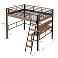 thumbnail image 2 of Full Size Loft Bed with Desk,Metal Loft Bed with Storage Shelves,Heavy-Duty Steel Frame Loft Bed with Safety Rail for Teens Juniors Adults,Space-Saving,Noise Free,No Box Spring Needed,Black, 2 of 9