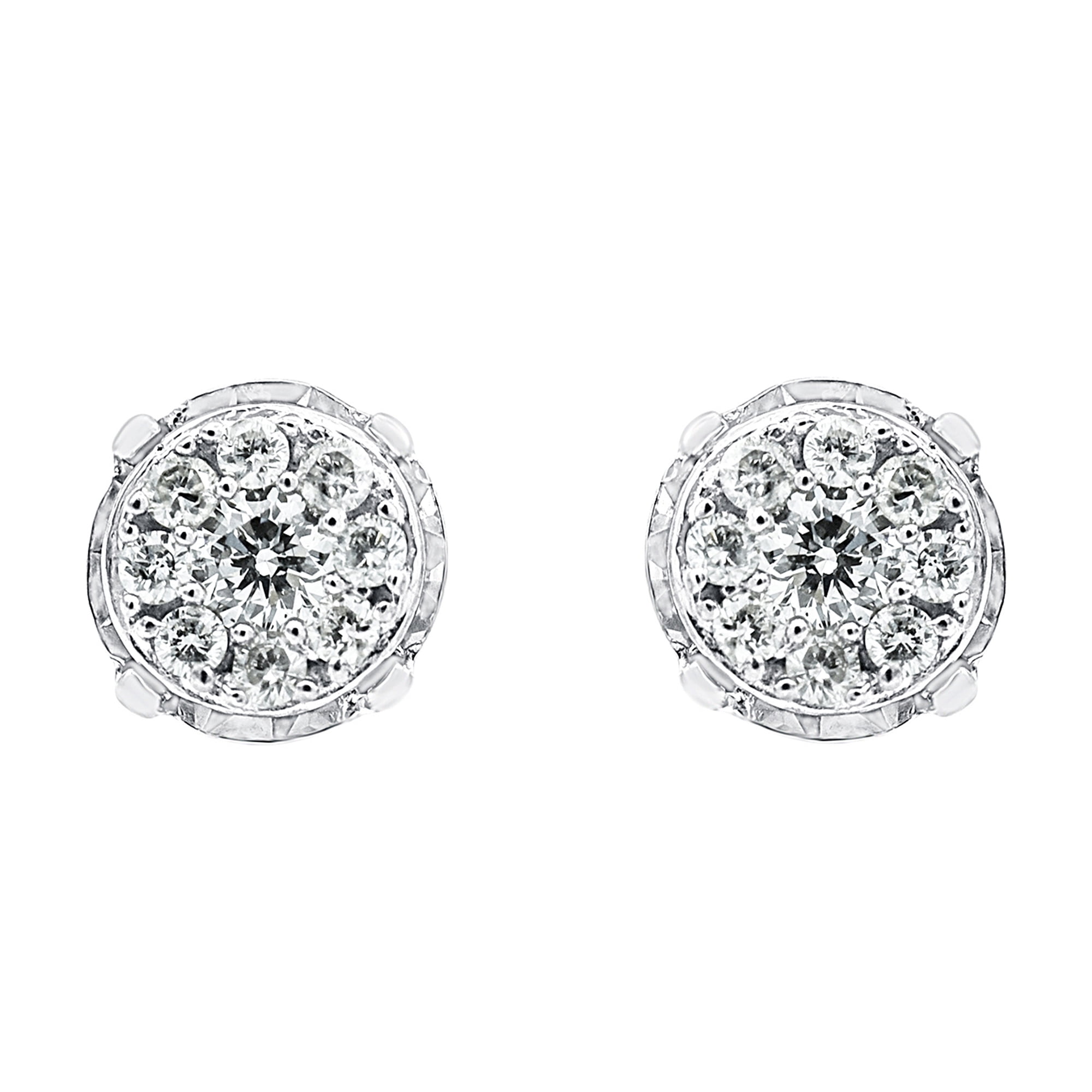 Arista 1/3 Carat T.W Lab Grown Diamond Cluster-Set Women's Stud Earring in Sterling Silver (I, SI)