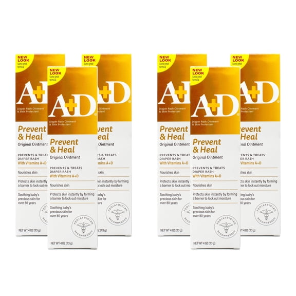 A D Diaper Rash Ointment & Skin Protectant Original, 4 oz - 6 Pack