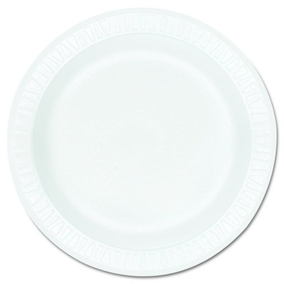 DART 9PWCR Concorde Foam Plate, 9" Diameter, White, 125 Per Pack (Case of 4 Packs)