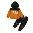 thumbnail image 3 of Esaierr 6M-4Y Boys Hoodie Sweat Pants Set,Baby Long Sleeve Patchwork Color Hooded Cargo Pants Outfit for Newborn Toddler, 3 of 5