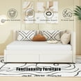 thumbnail image 2 of Bellemave Full Size Daybed with Storage, Linen Upholstered Daybed Platform Bed with 2 Drawers, Sofa Bed Full Size for Bedroom Guest Room Living Room(Beige), 2 of 9