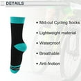 thumbnail image 4 of Unique Bargains Cycling Socks Waterproof Breathable Anti-friction Outdoor Bike Socks Blue Black Size L(43-46) Neutral and Universal 1 Pair Striped Colorblock Pattern, 4 of 7
