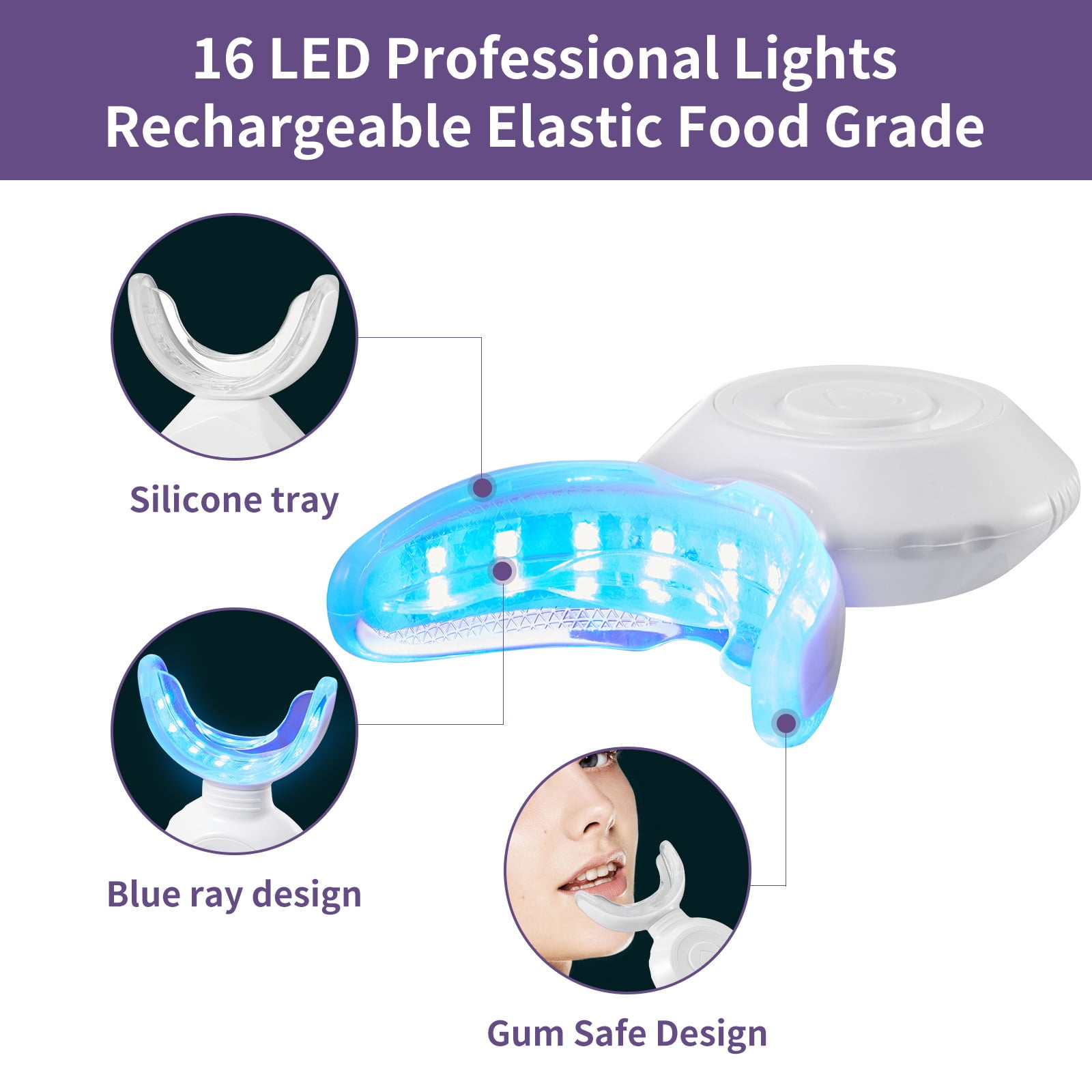 TJPYQSMILE Uv Light Luz Fría Manchas Dientes Blanqueamiento
