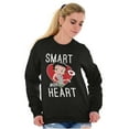 thumbnail image 4 of Betty Boop Smart with a Heart Cartoon Women Crewneck Sweatshirt Brisco Brands L, 4 of 6