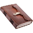 thumbnail image 4 of Leather Journal for Men and Women Leather Diary to Write Poems,Sketchbook, Record Keeping Notebook Personal Memoir with Lock and Key - Unlined (Brown), 4 of 5
