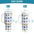 thumbnail image 6 of Yayeee 40oz Stainless Steel Tumbler with Straw and Handle Double-Wall Insulated Travel Water Bottle, Purple Retro Shapes, 6 of 8