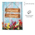 thumbnail image 2 of Welcome Spring Colorful Tulip 13 x 19 Small Polyester Outdoor Hanging Garden Flag, 2 of 6