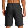 thumbnail image 3 of OIOLOYJM Mens Dress Shorts Elastic Waist Flat Front Chino Casual Golf Shorts Quick-Dry Classic Fit Breathable Lightweight Business Work Beach Shorts Black S, 3 of 3