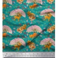 thumbnail image 1 of Soimoi Modal Satin Fabric Tree,Floral & Deer Animal Print Fabric by The Yard 42 Inch Wide, 1 of 3
