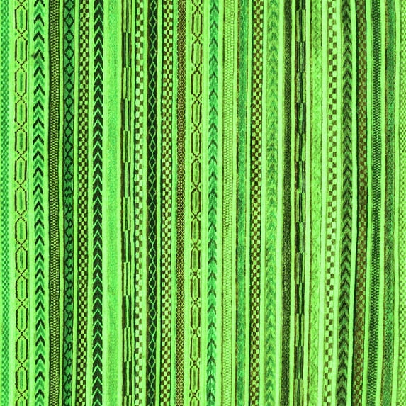 Ahgly Company Indoor Square Abstract Green Modern Area Rugs, 5' Square