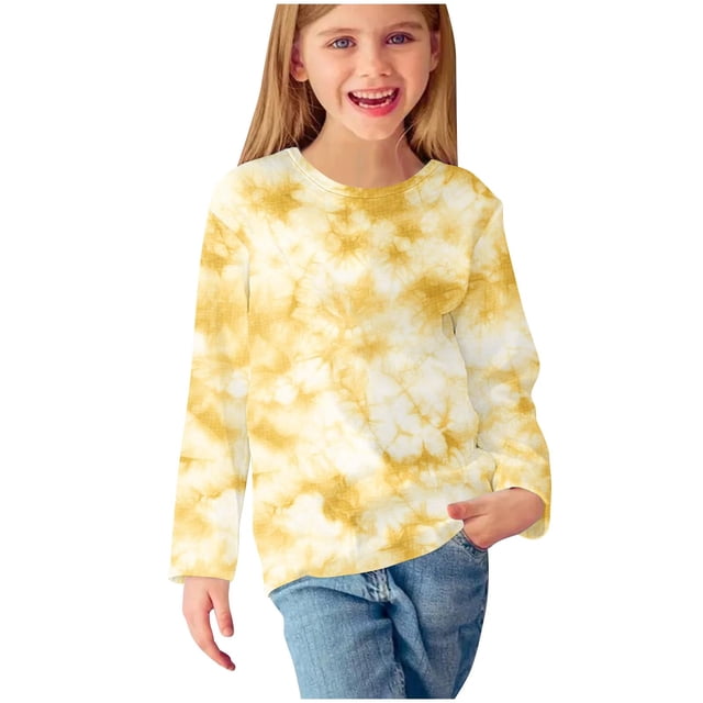 WRKEKC Chemises à Manches Longues pour Filles, T-Shirts à Manches Longues pour Filles, Chemises Imprimées à Manches Longues pour Filles, Blouses Décontractées Élégantes à Col Rond