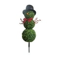 thumbnail image 6 of 32in Christmas Snowman Topiary - Christmas Snowman Shaped Tree with Red Berries Santa Hat Topiary Snowman for Christmas Indoor/Outdoor Decorations,Snowman Decor,Christmas Decors (D), 6 of 7