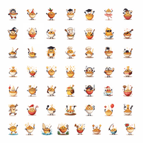 LUUFILx 50pcs Cute Cartoon Food and Ice Cream Stationery Sticker Set for Holiday Laptop Journal Water Bottle