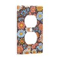 thumbnail image 2 of Yayeee Duplex Wall Plate 1-Gang 4.5"x2.7" Home Receptacle Light Switch Decorative Outlet Cover, Colorful Flowers, 2 of 7