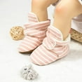 thumbnail image 2 of Newborn Baby Cotton Booties Stay On Slipper Winter Warm Soft Shoes Non-Skid Infant Ankle Boots Crib Shoes, 2 of 6
