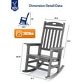 thumbnail image 2 of WINSOON Outdoor Rocking Chair, Poly Lumber Patio Rocker Chair with High Back Set Of 4 (Gray), 2 of 7
