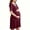 Wine, variant on Women Maternity Solid Dress Summer Short Sleeve V-Neck Pleated Waist Dress Casual Breathable Pregnancy Clothes Hot Pink XXL