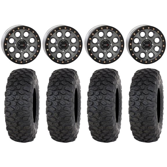 System 3 SB-7 15" Wheels Ti (5 2) 32" Chicane DS Tires Kawasaki Mule Pro FXT
