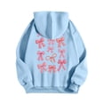 thumbnail image 6 of Godom Women Loose Hoodie Sweatshirt Solid Basic Fleece Letter Long Sleeve Kangaroo Pocket Drop Shoulder Pullovers Top, 6 of 7